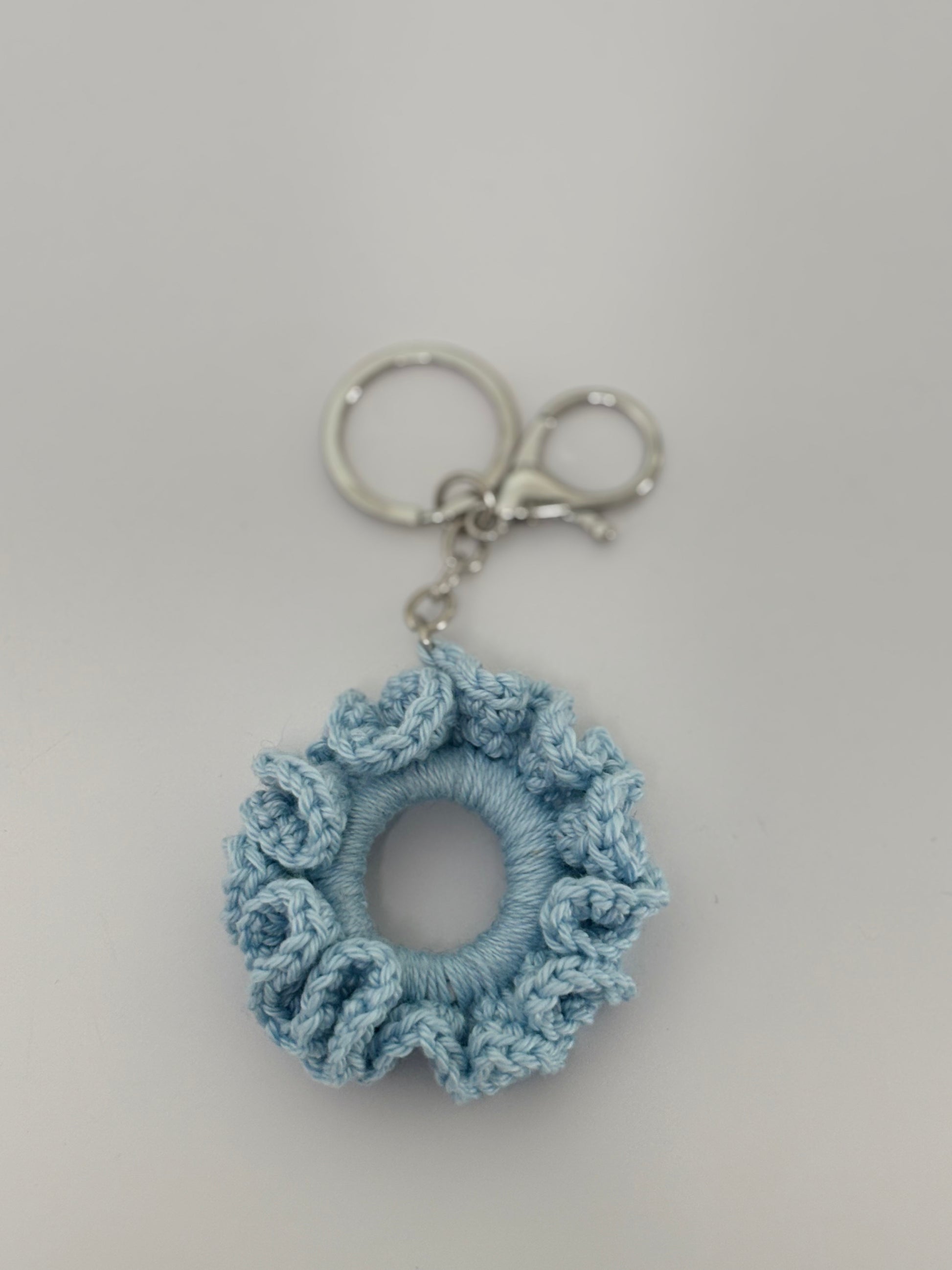 Porte-clé chouchou Bleu givre