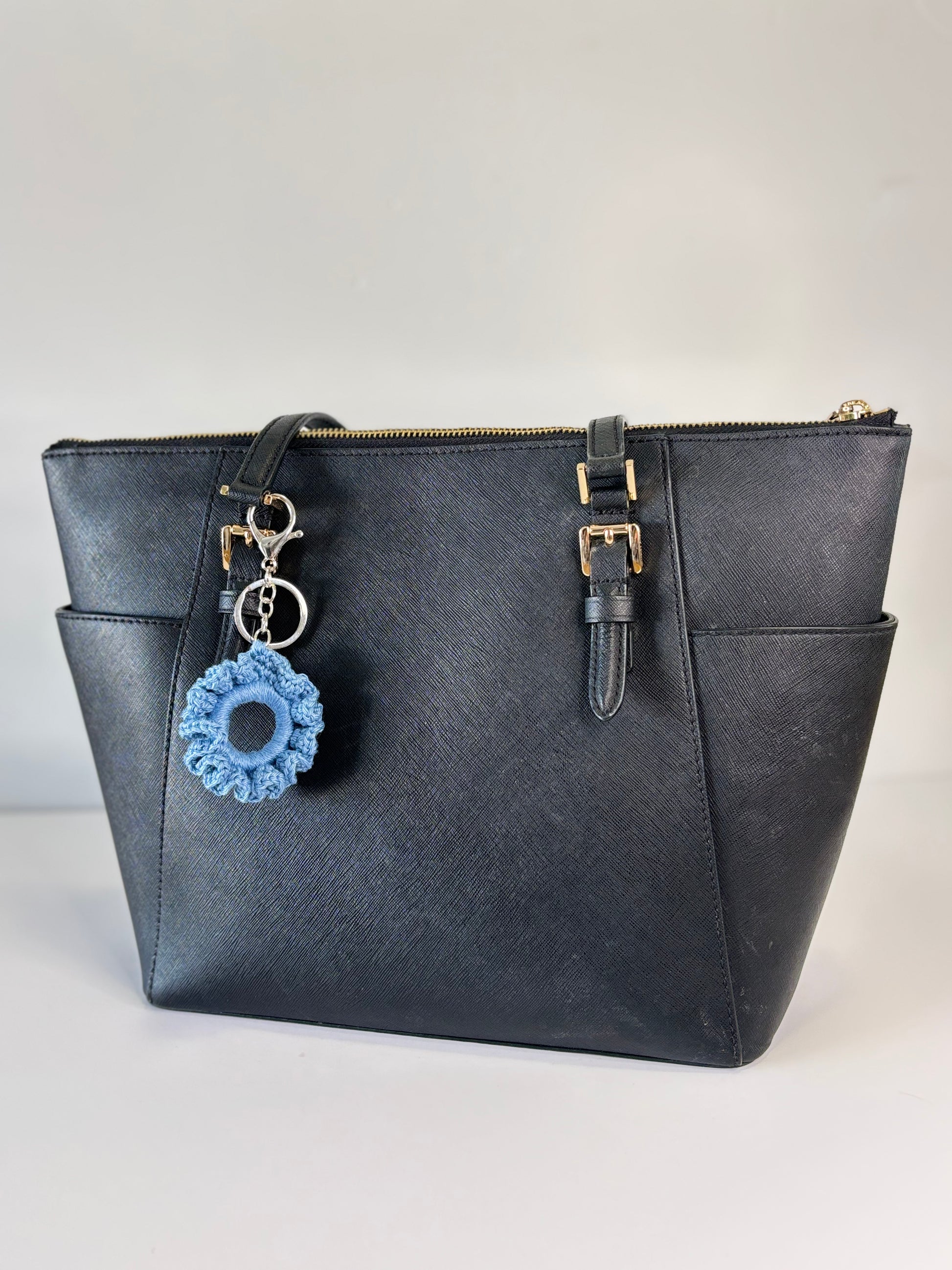 Porte-clé chouchou Bleu nuage