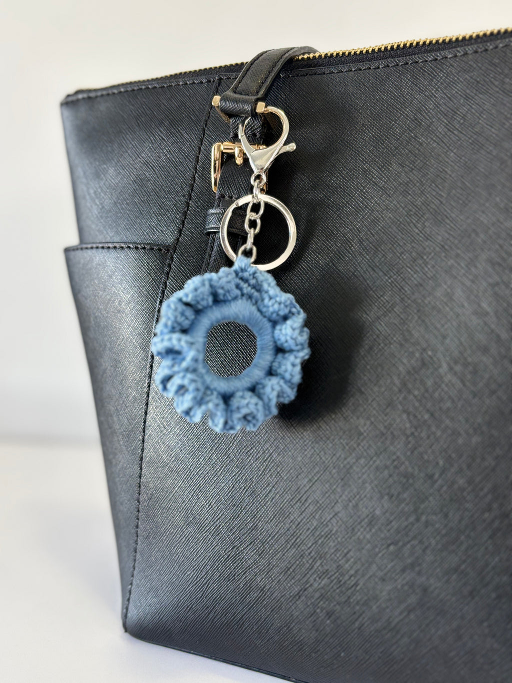 Porte-clé chouchou Bleu nuage