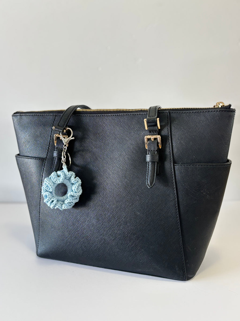 Porte-clé chouchou Bleu givre